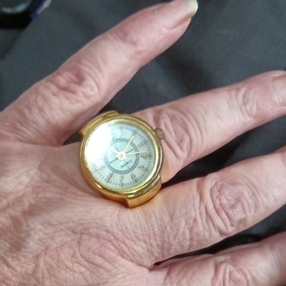 Gold Analog Watch ring